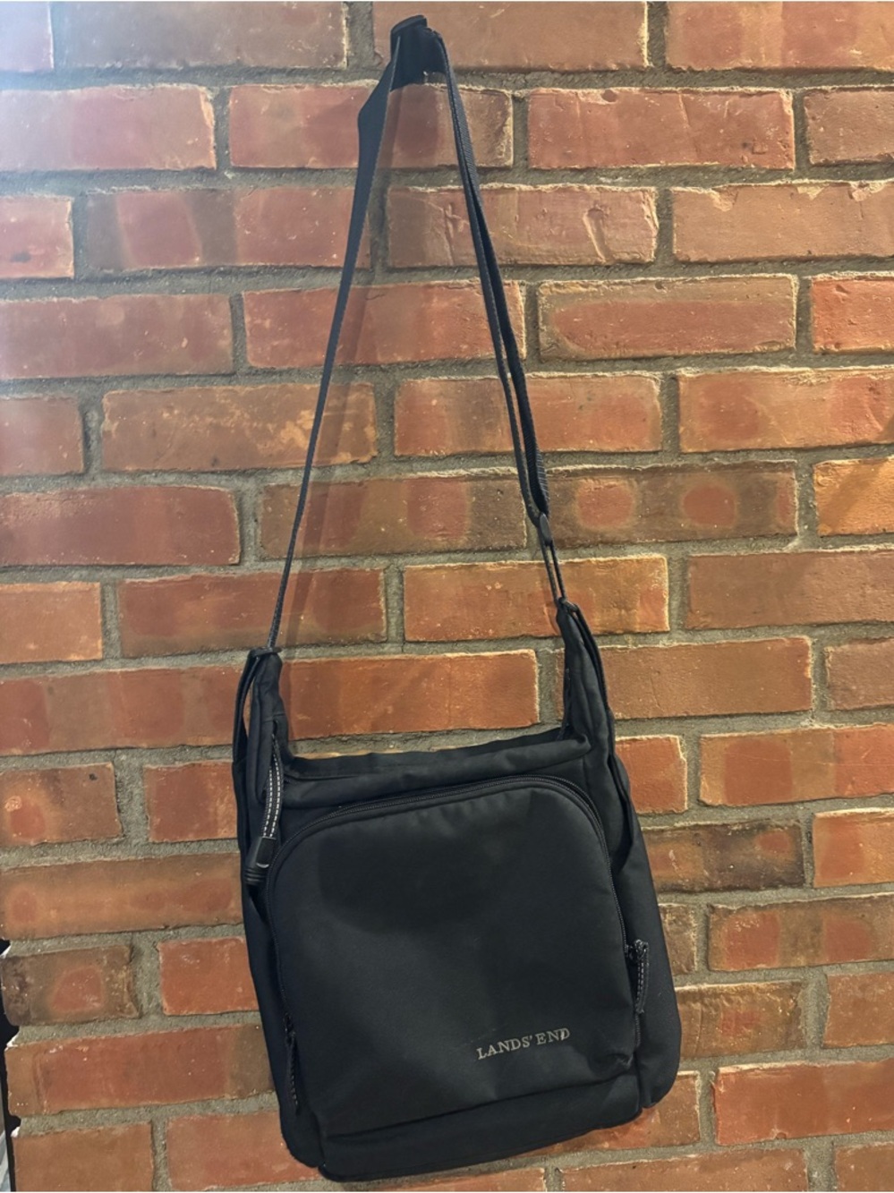 Lands' End Black Crossbody Messenger Bag